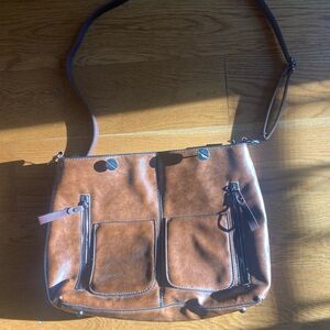 Vintage brown Leather Crossbody Bag